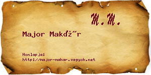 Major Makár névjegykártya